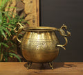 Brass Vintage Carved Planter