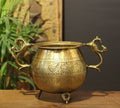 Brass Vintage Carved Planter