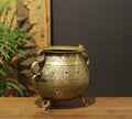 Brass Vintage Carved Planter
