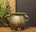 Brass Vintage Carved Planter