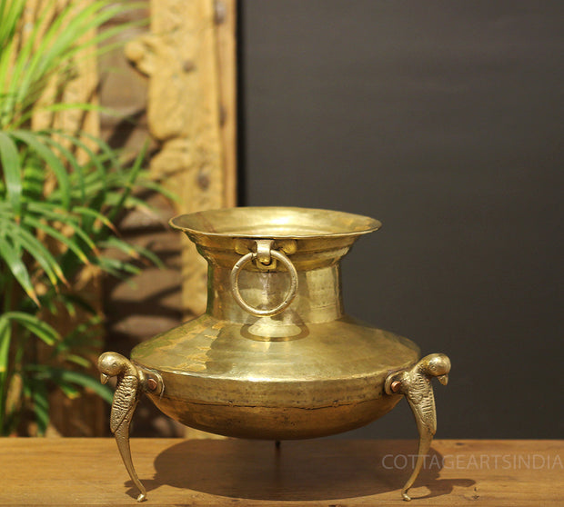 Brass Vintage Carved Planter