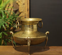 Brass Vintage Carved Planter