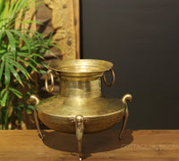 Brass Vintage Carved Planter