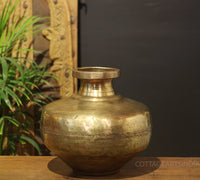 Brass Vintage Carved Planter