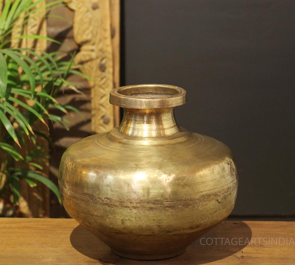 Brass Vintage Carved Planter