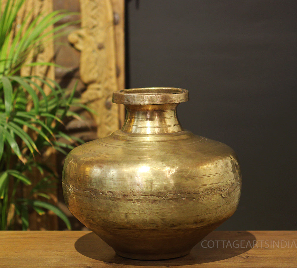 Brass Vintage Carved Planter