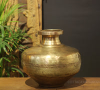Brass Vintage Carved Planter