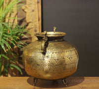 Brass Vintage Carved Planter