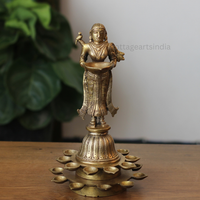 Handcrafted Brass Deepalakshmi Multi-Diya Lamp