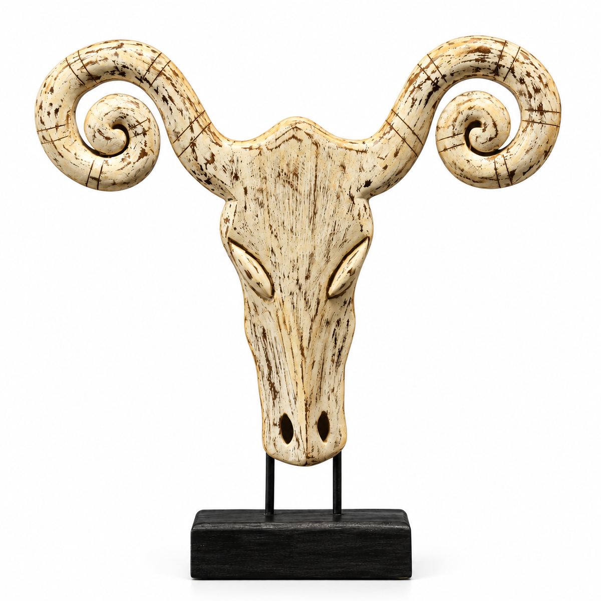 Wooden Horned Sculpture