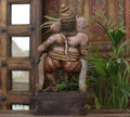 Handcrafted Wooden Lord Ganesha Playing Mridangam – Vintage Antique Finish