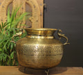 Brass Vintage Carved Planter