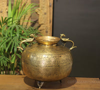 Brass Vintage Carved Planter