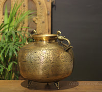Brass Vintage Carved Planter
