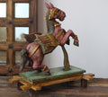 Handcrafted Wooden Winged Horse Sculpture – Vintage Antique Finish