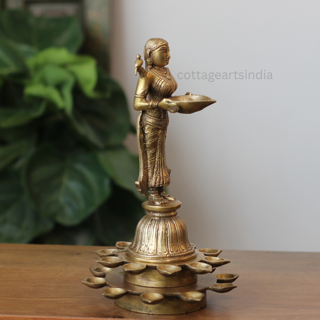 Handcrafted Brass Deepalakshmi Multi-Diya Lamp