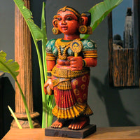 Karnataka Heritage Chikku Sculpture in Handcrafted Mahogany Wood