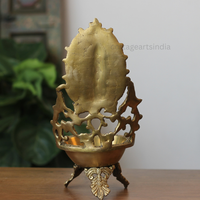 Handcrafted Brass Goddess Lakshmi Urli with Peacock Design