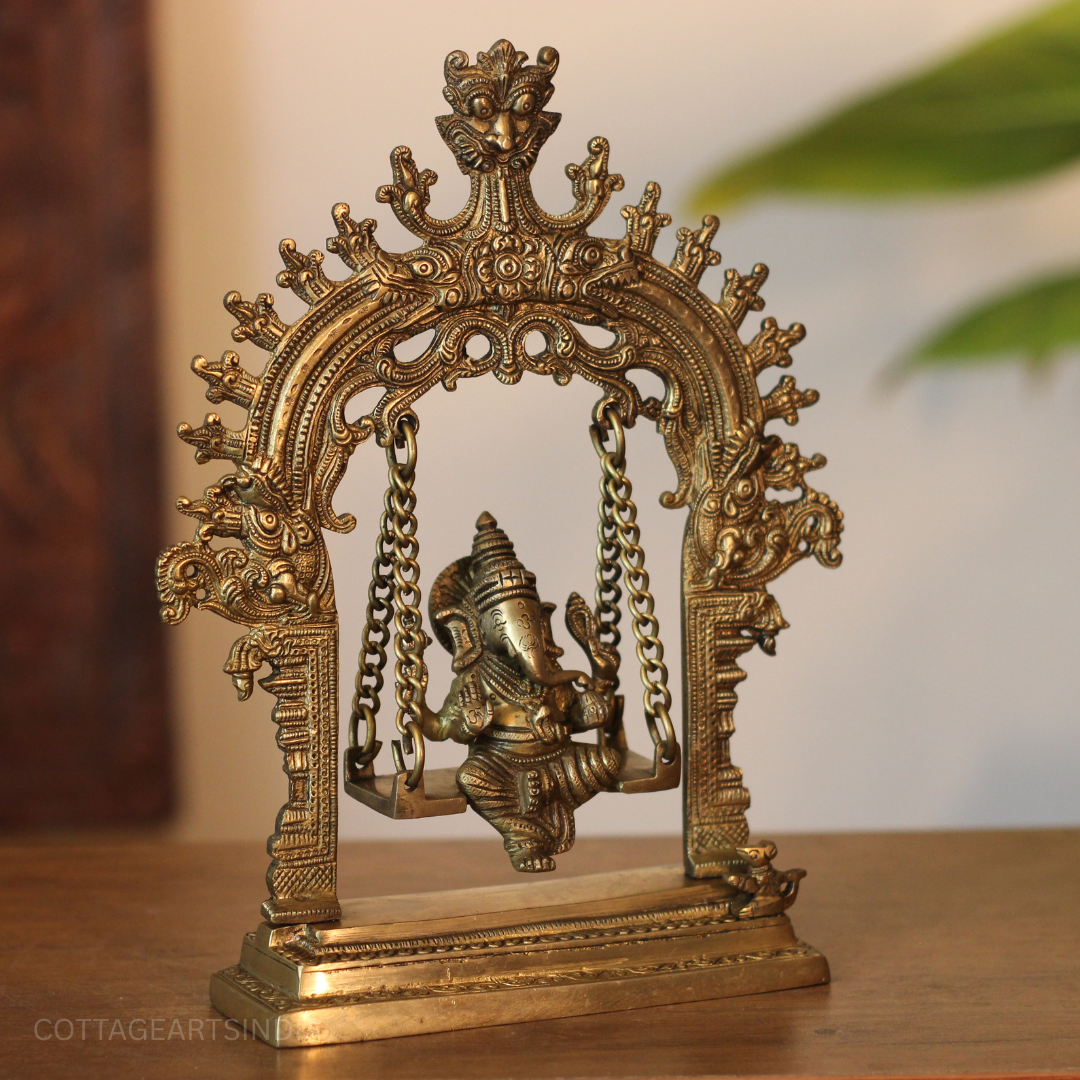 Brass Ganesha Swing 11"
