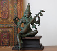 Brass Saraswati Bronze Finish