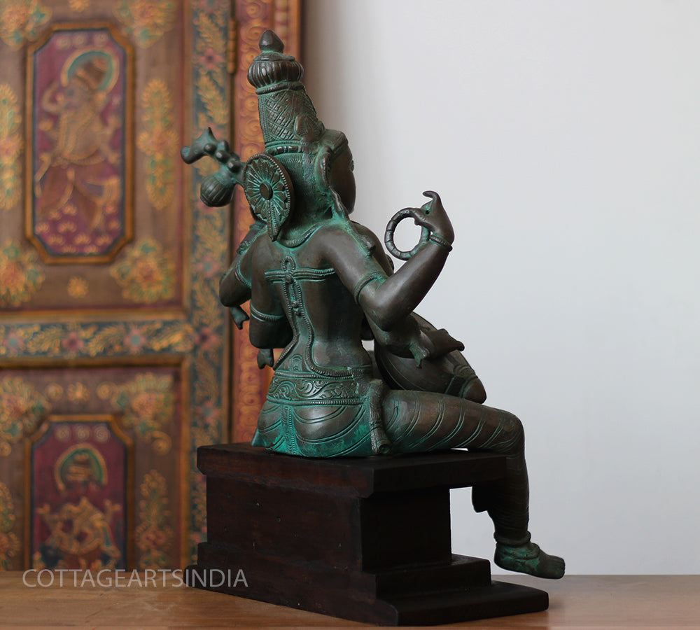 Brass Saraswati Bronze Finish