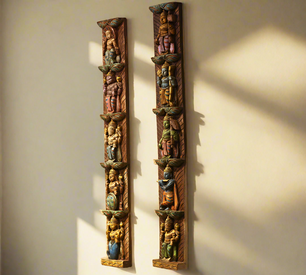 Wooden Wall Panel Dasavthar 36"-Set of 2