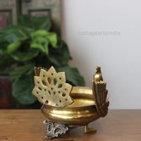 Handcrafted Brass Peacock Urli Bowl