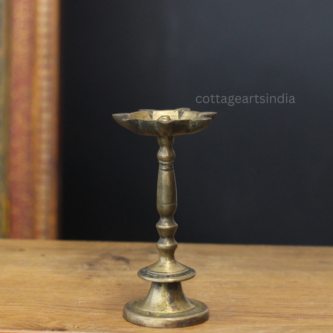Vintage Brass Vilakku Oil Lamp