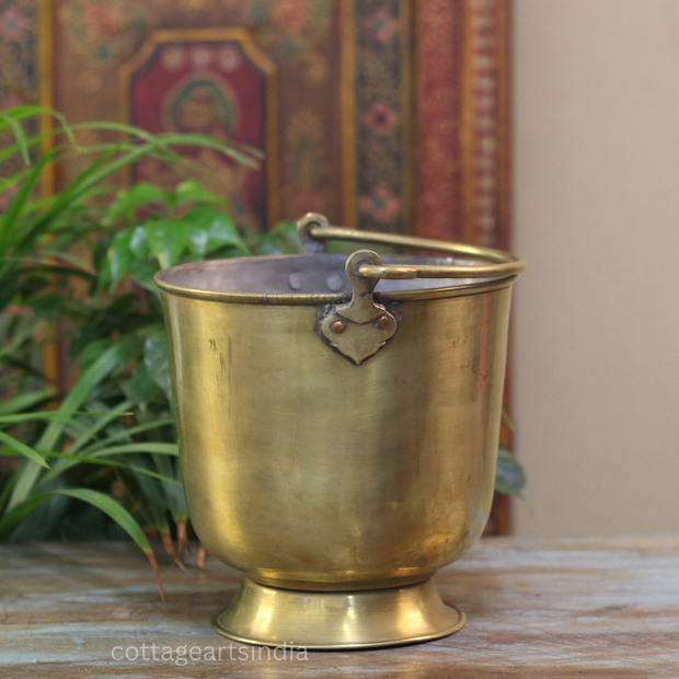Brass Vintage Carved Planter