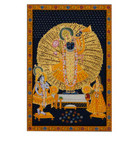 Hand-Painted Shrinathji Pichwai Painting | Golden Kadamba Tree Nathdwara Art