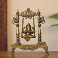 Handcrafted Brass Ganesha Idol on Swing | Traditional Jhula Statue
