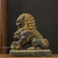 Handcrafted Stone Fu Dog – Chinese Guardian Lion Sculpture-Pair