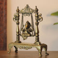 Handcrafted Brass Ganesha Idol on Swing | Traditional Jhula Statue