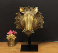 Brass Vintage Finish Varaha Mask on Stand