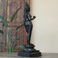 Standing Parvati Brass Sculpture 24"| Chola Style Spiritual Art