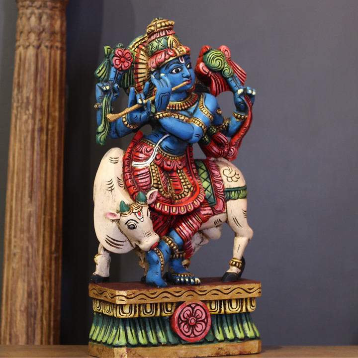 Wooden Krishna 24"