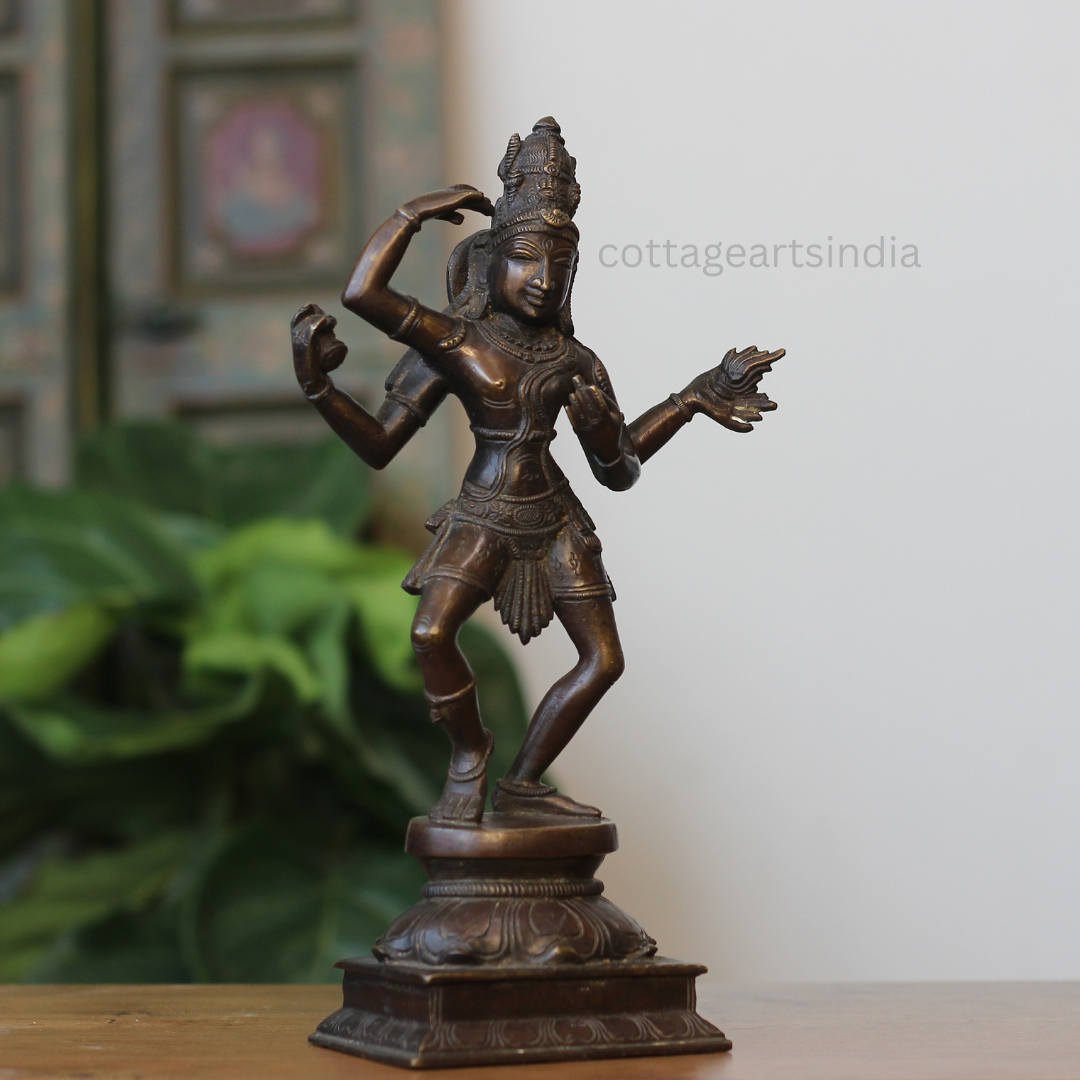 Handcrafted Brass Dancing Shiva Idol – Antique Finish