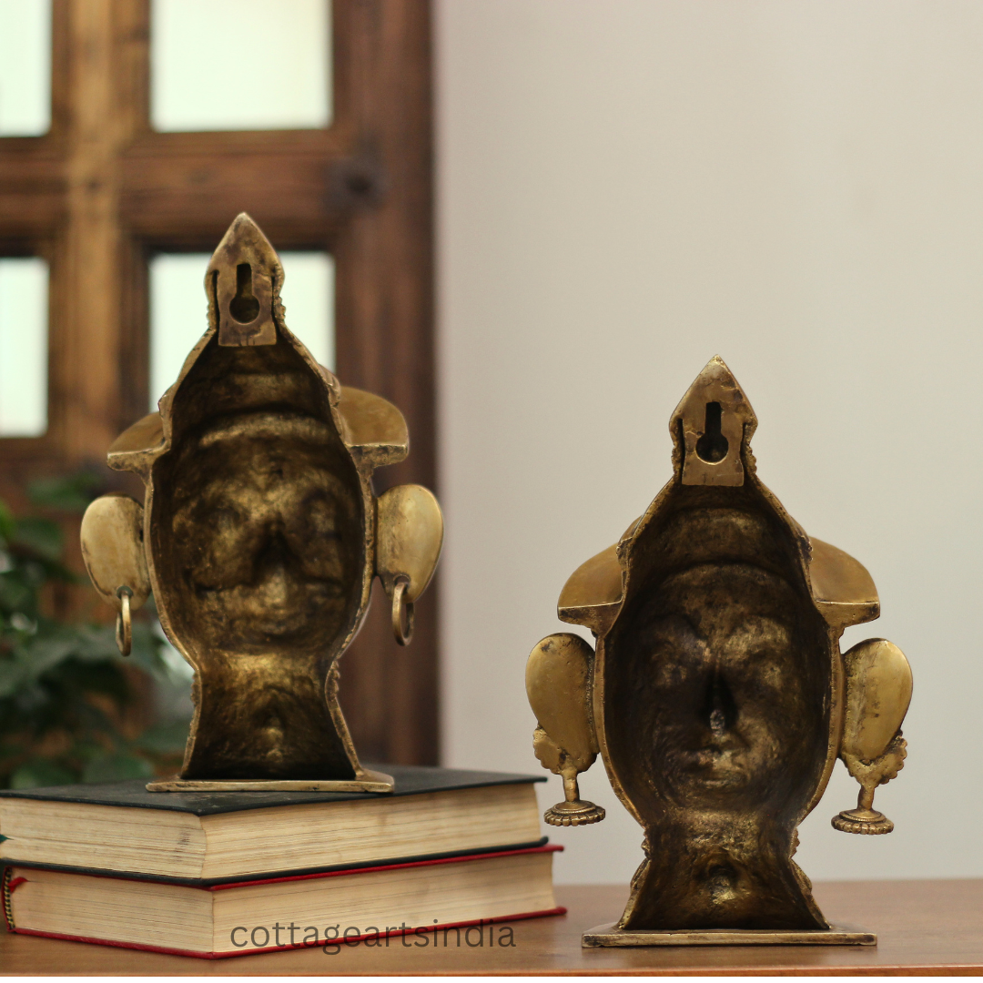 Brass Mukhlingam Set -Shiva and Gauri 9.5"