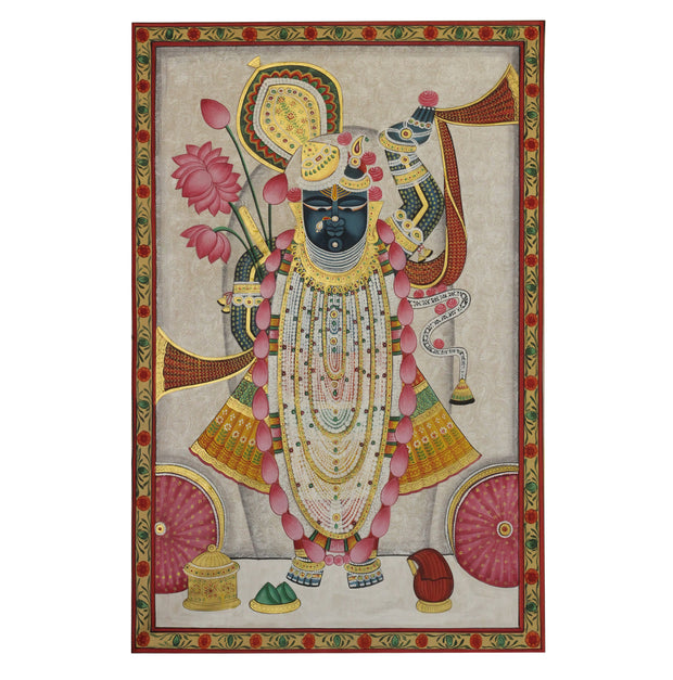 Hand-Painted Shrinathji Pichwai Painting | Traditional Nathdwara Devotional Art