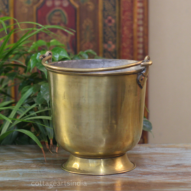 Brass Vintage Carved Planter