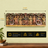 Handcrafted Wooden Krishna with Gopis Wall Panel | Traditional Krishna Wall Art
