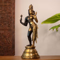 Brass Ardhanarishvara Statue Black and Gold Finish