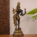 Brass Ardhanarishvara Statue Black and Gold Finish
