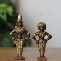 Handcrafted Brass Vitthal and Rukmini Idols – Antique Finish