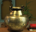 Brass Vintage Carved Planter