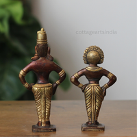 Handcrafted Brass Vitthal and Rukmini Idols – Antique Finish