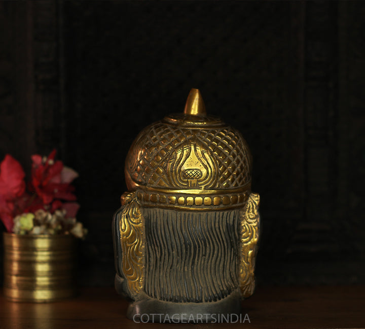 Brass Hanuman Face in Rustic Black