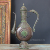 Handcrafted Tibetan Buddhist Ritual Ewer – Copper & Brass