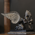 Black Antique Brass Garuda Statue | Handcrafted Garuda Idol with Wings