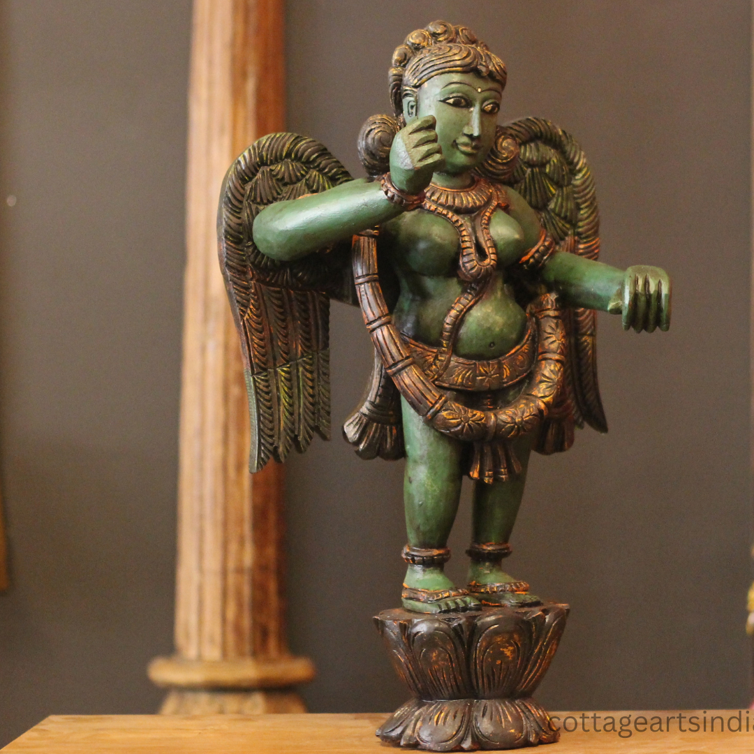 Wooden Angel Sculpture – Antique Finish